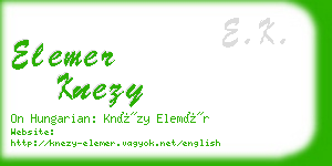 elemer knezy business card